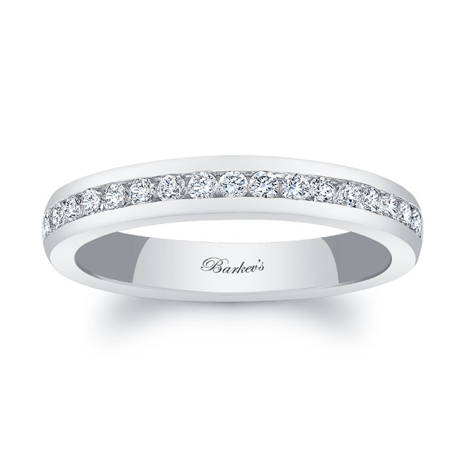 White Gold 3mm Channel Set Diamond Wedding Band