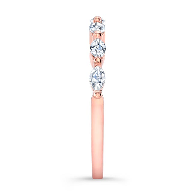 Rose Gold Marquise Wedding Band Image 2