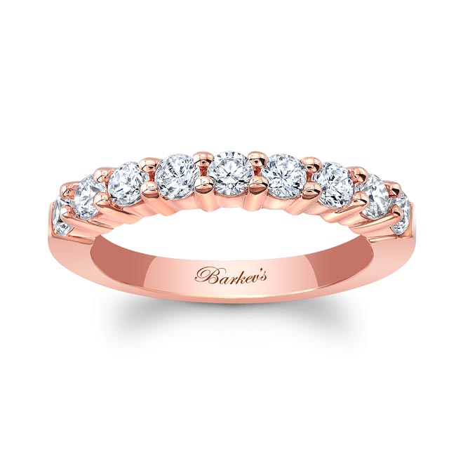 Rose Gold 9 Diamond Wedding Band