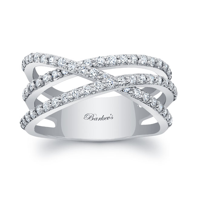 Criss Cross Diamond Wedding Band