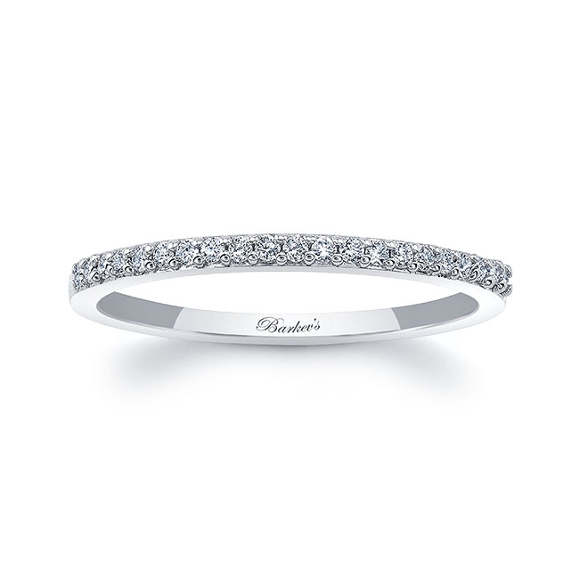 Platinum Thin Stackable Diamond Band